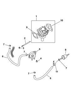 Kohler Sv715-3030 Fuel System Diagram and Parts List for Z-FORCE48 (17BF3AGV-17BF3AGV010)(2012) Cub Cadet Lawn Tractor